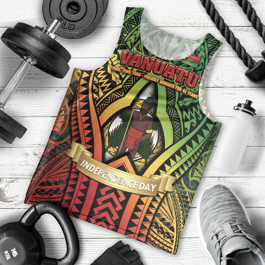 Vanuatu 45th Independence Anniversary Men Tank Top Embracing Our Traditions Shaping Our Future
