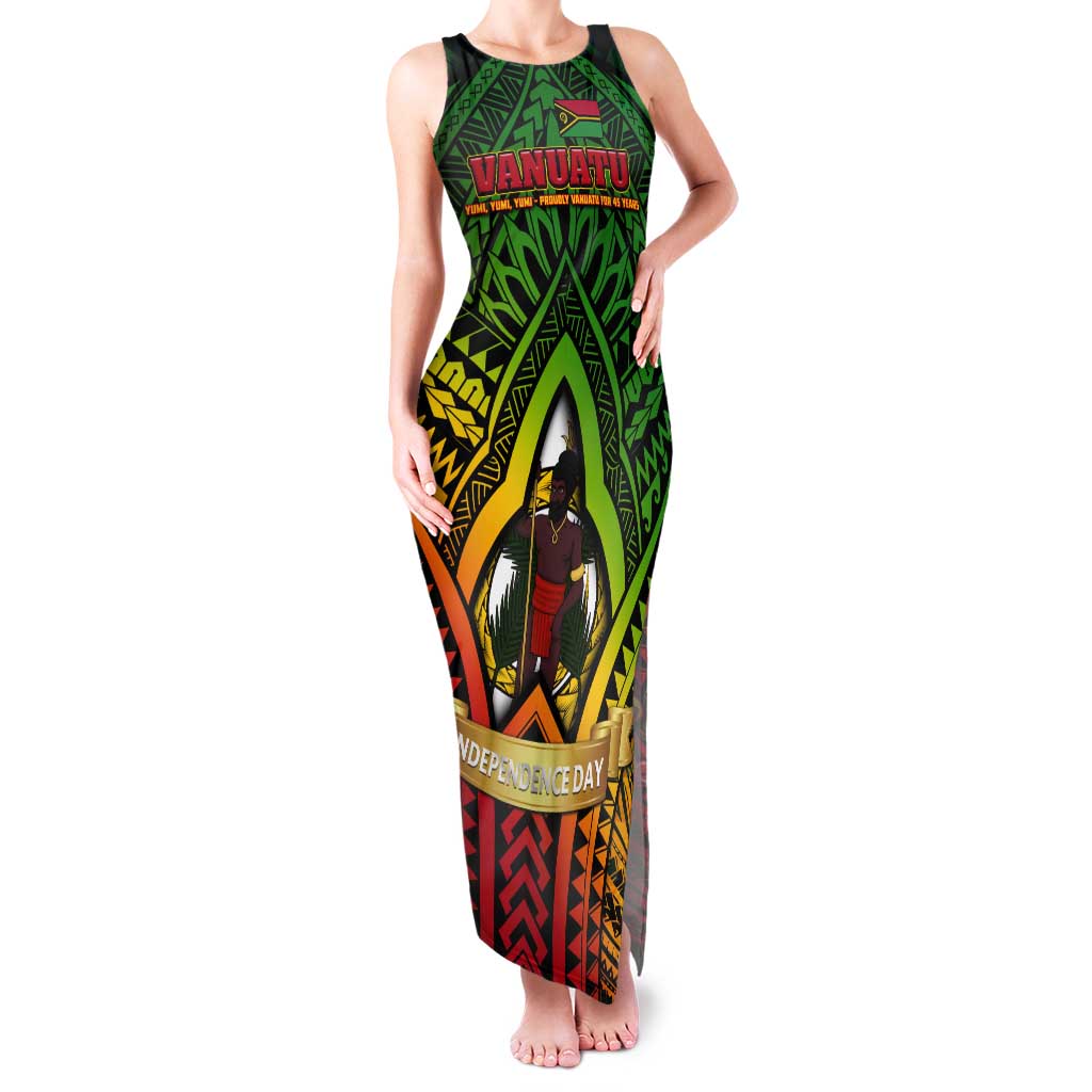 Vanuatu 45th Independence Anniversary Tank Maxi Dress Embracing Our Traditions Shaping Our Future