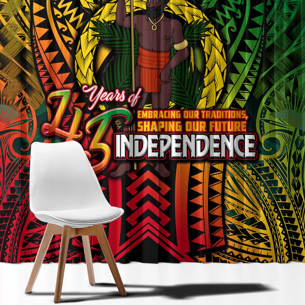 Vanuatu 45th Independence Anniversary Window Curtain Embracing Our Traditions Shaping Our Future DT02 - Polynesian Pride