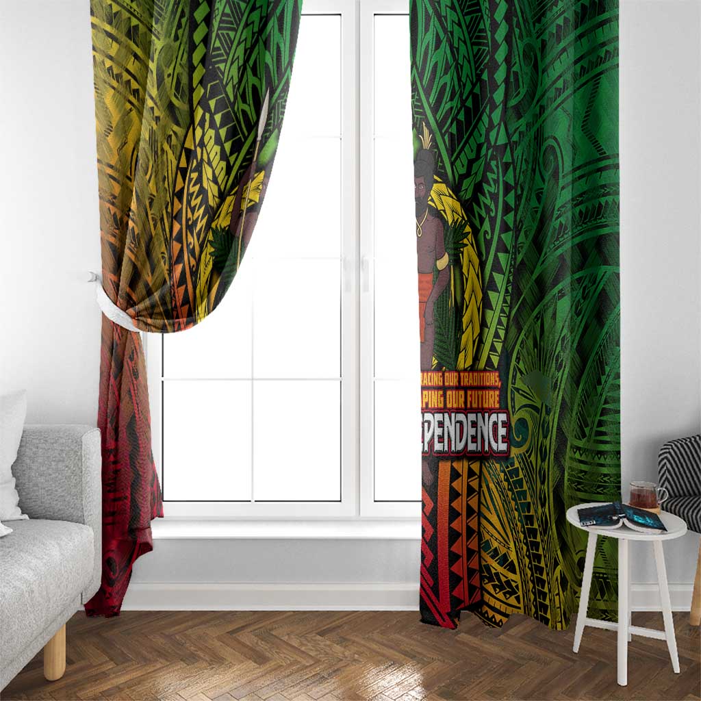 Vanuatu 45th Independence Anniversary Window Curtain Embracing Our Traditions Shaping Our Future DT02 - Polynesian Pride