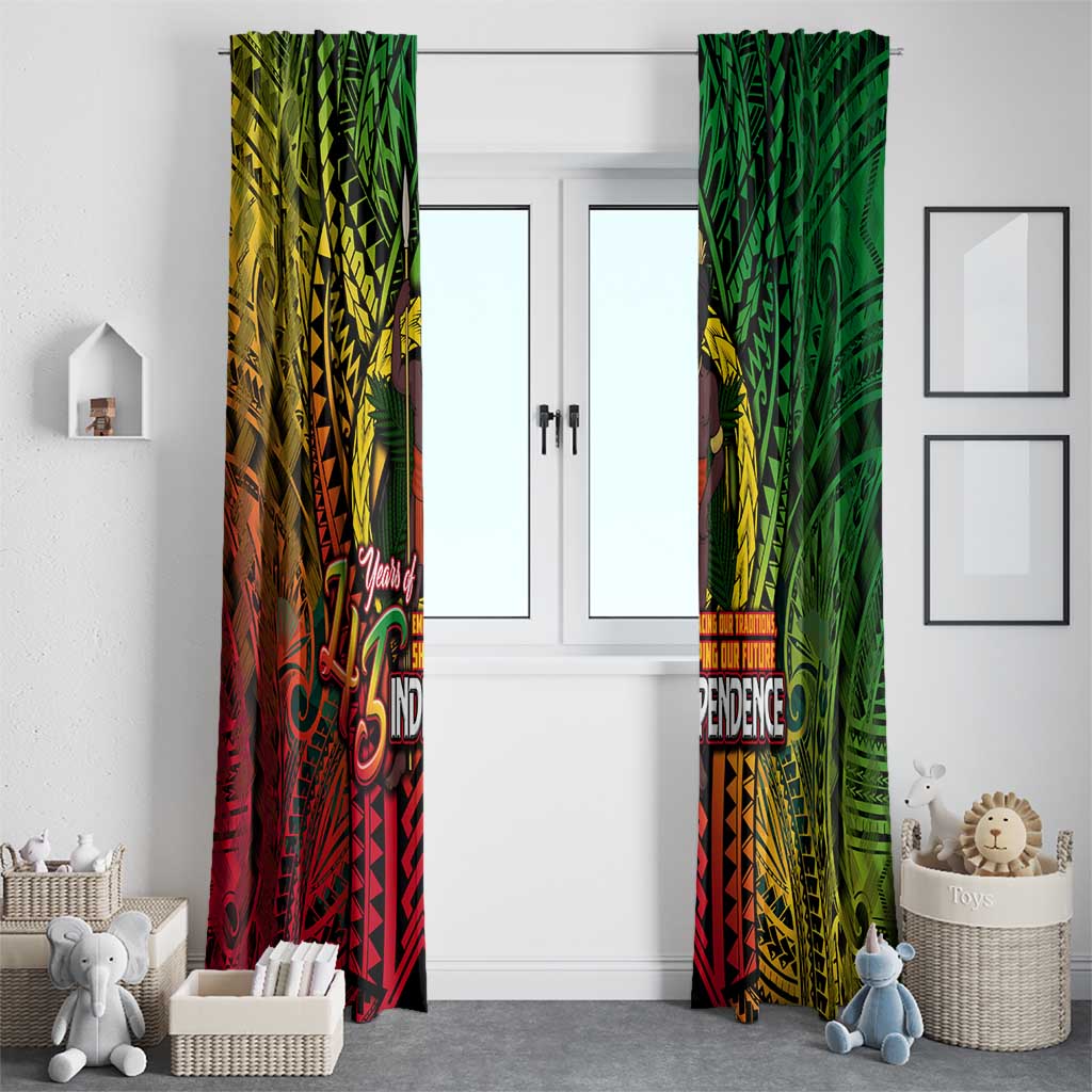 Vanuatu 45th Independence Anniversary Window Curtain Embracing Our Traditions Shaping Our Future DT02 - Polynesian Pride