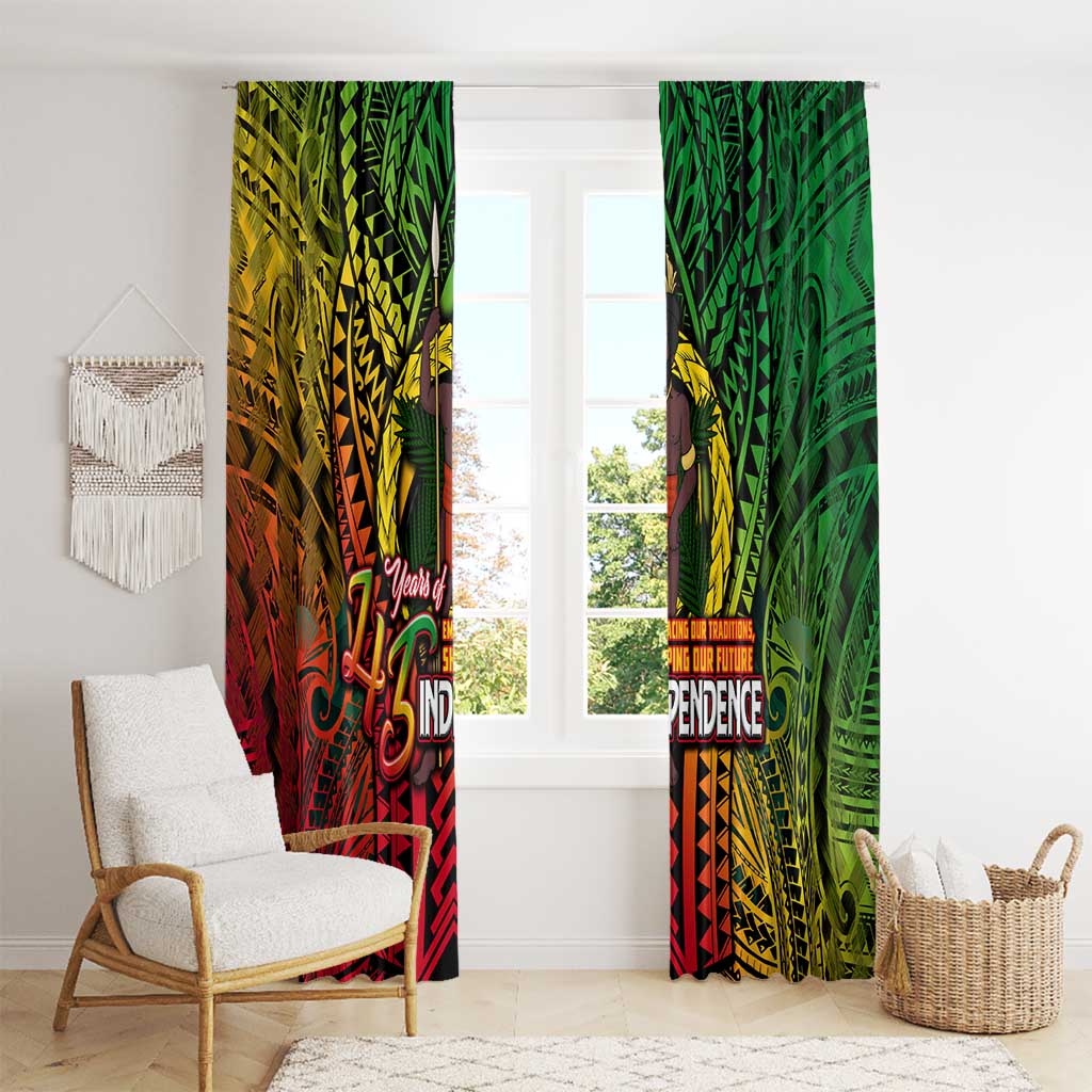 Vanuatu 45th Independence Anniversary Window Curtain Embracing Our Traditions Shaping Our Future DT02 - Polynesian Pride
