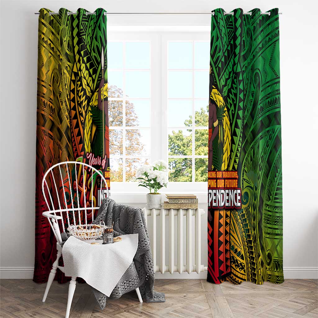 Vanuatu 45th Independence Anniversary Window Curtain Embracing Our Traditions Shaping Our Future DT02 - Polynesian Pride