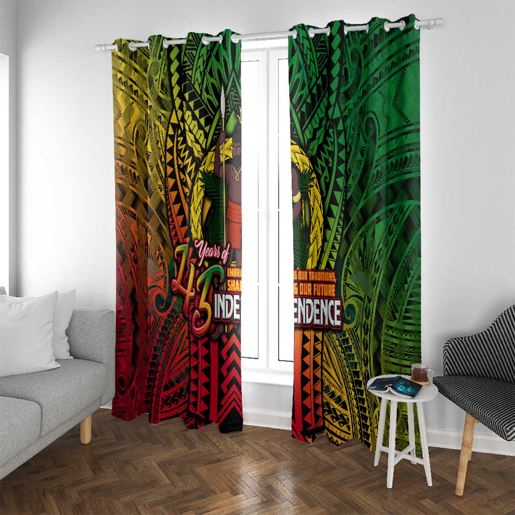 Vanuatu 45th Independence Anniversary Window Curtain Embracing Our Traditions Shaping Our Future DT02 With Grommets Art - Polynesian Pride