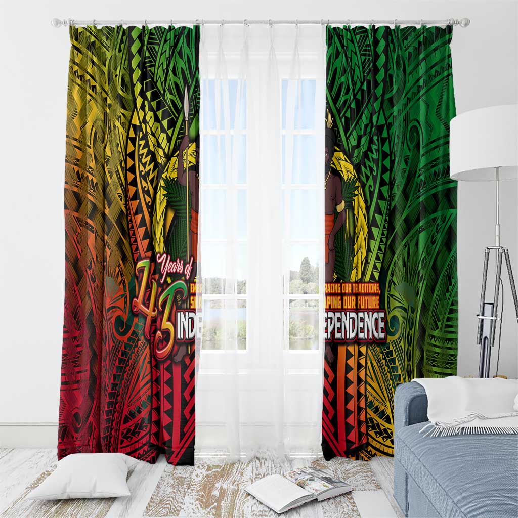 Vanuatu 45th Independence Anniversary Window Curtain Embracing Our Traditions Shaping Our Future DT02 - Polynesian Pride