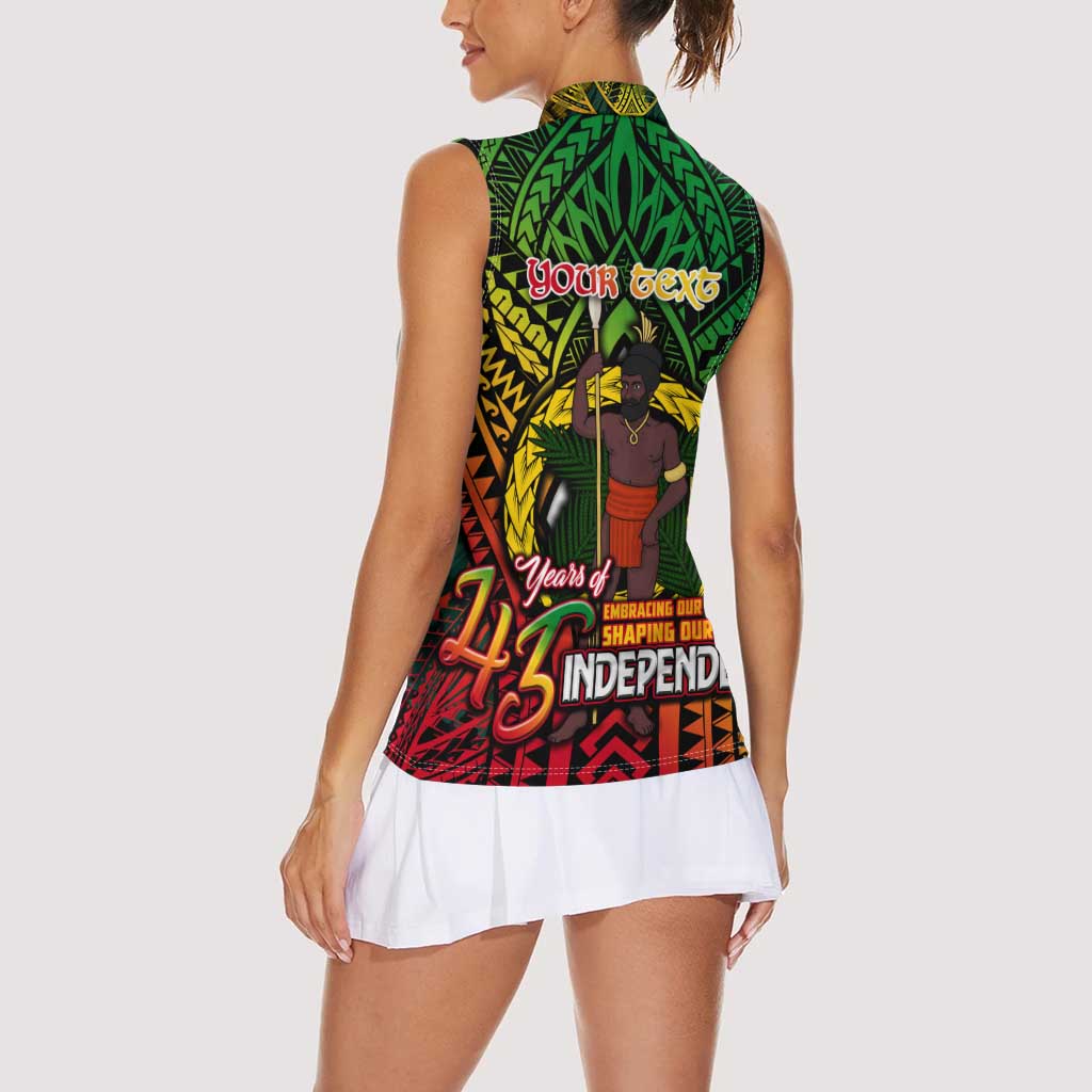 Vanuatu 45th Independence Anniversary Women Sleeveless Polo Shirt Embracing Our Traditions Shaping Our Future