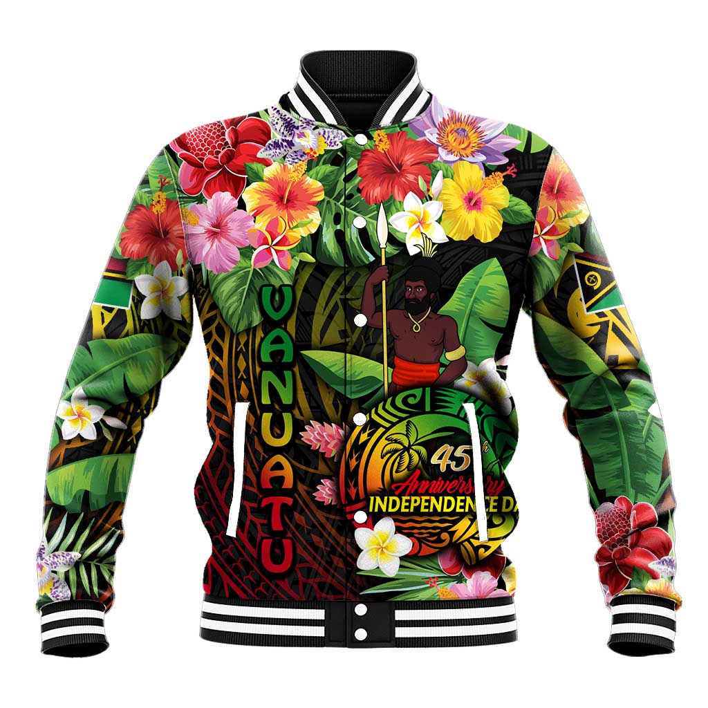 45th Anniversary of Freedom Vanuatu Baseball Jacket Island Pride Cultural Power Pacific Unity