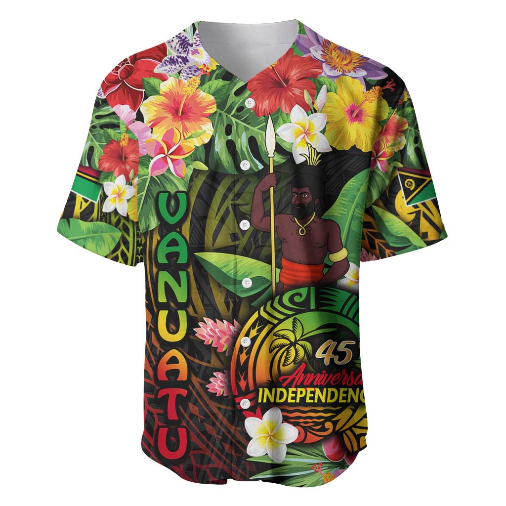 45th Anniversary of Freedom Vanuatu Baseball Jersey Island Pride Cultural Power Pacific Unity