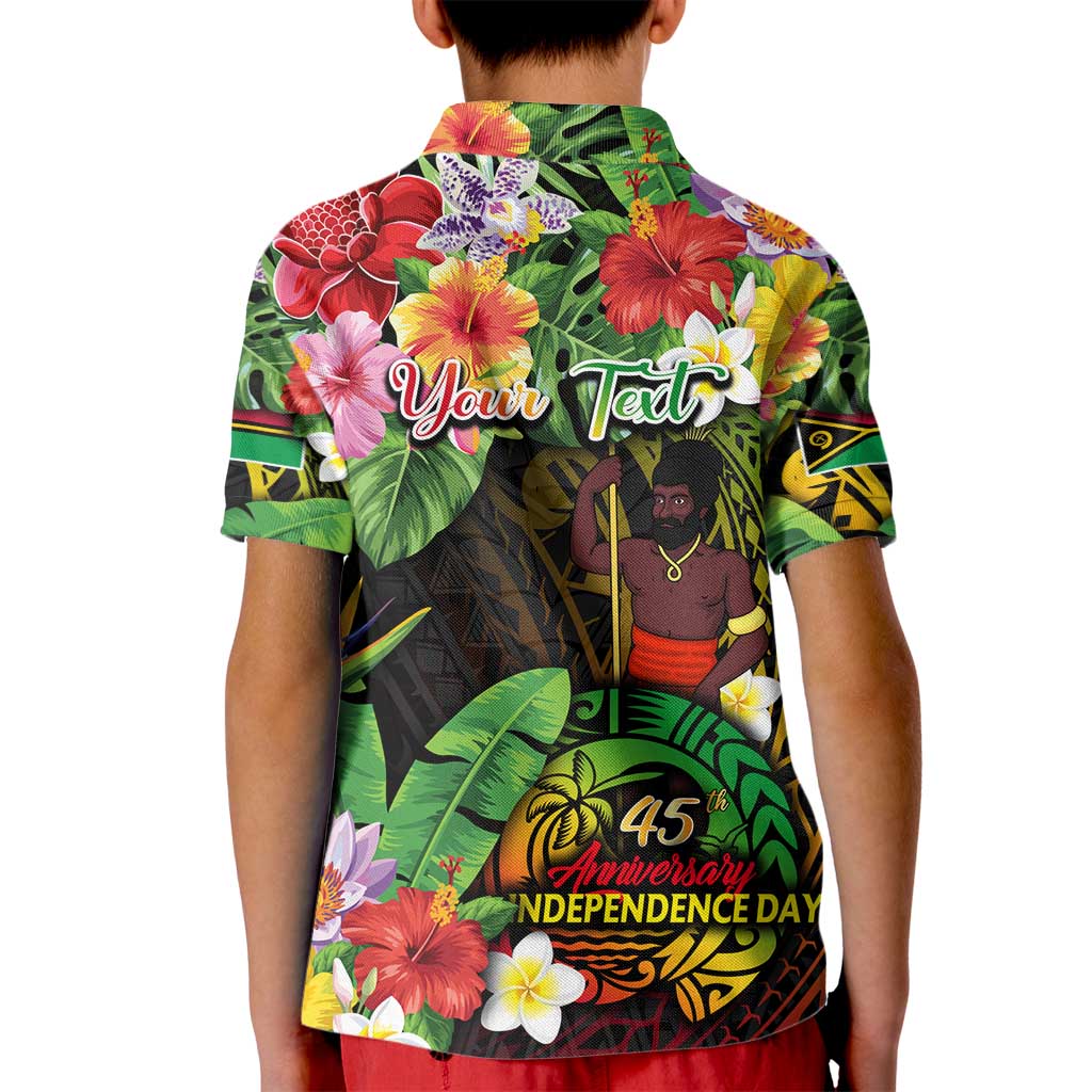 45th Anniversary of Freedom Vanuatu Kid Polo Shirt Island Pride Cultural Power Pacific Unity