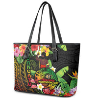 45th Anniversary of Freedom Vanuatu Leather Tote Bag Island Pride Cultural Power Pacific Unity