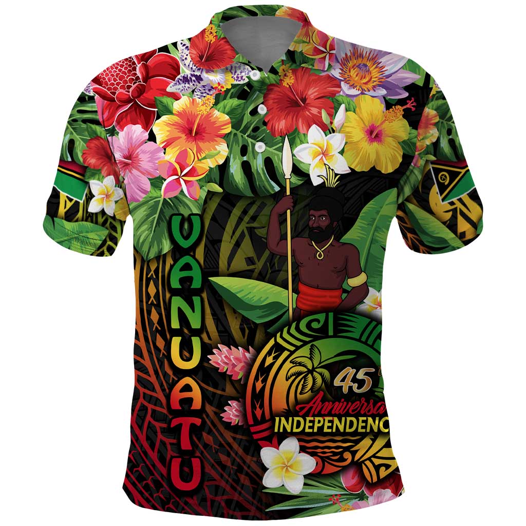 45th Anniversary of Freedom Vanuatu Polo Shirt Island Pride Cultural Power Pacific Unity