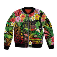 45th Anniversary of Freedom Vanuatu Sleeve Zip Bomber Jacket Island Pride Cultural Power Pacific Unity