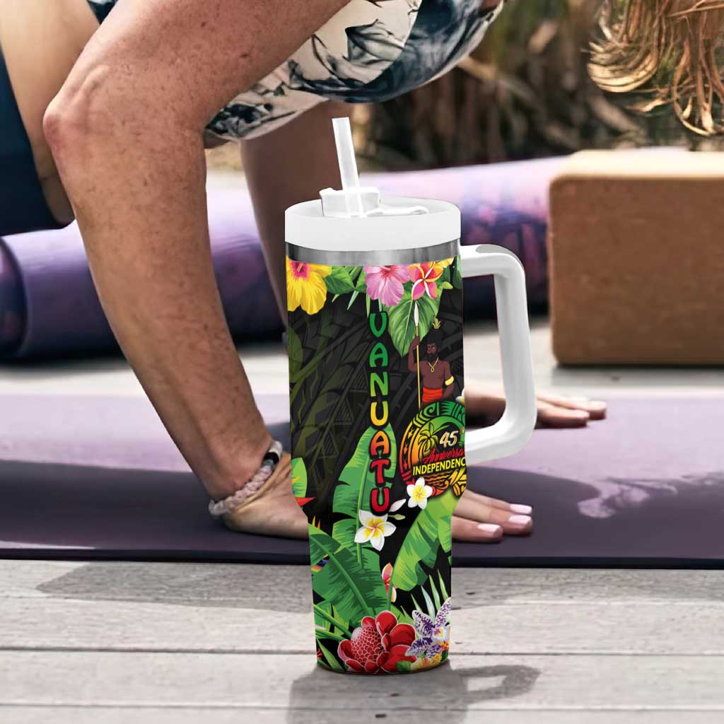 45th Anniversary of Freedom Vanuatu Tumbler With Handle Island Pride Cultural Power Pacific Unity