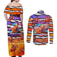 The Ocean Best Dad Couples Matching Off Shoulder Maxi Dress and Long Sleeve Button Shirt Like Marlin Happy Fathers Day To a True Hero DT02 - Polynesian Pride