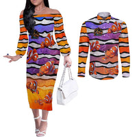 The Ocean Best Dad Couples Matching Off The Shoulder Long Sleeve Dress and Long Sleeve Button Shirt Like Marlin Happy Fathers Day To a True Hero - Polynesian Pride