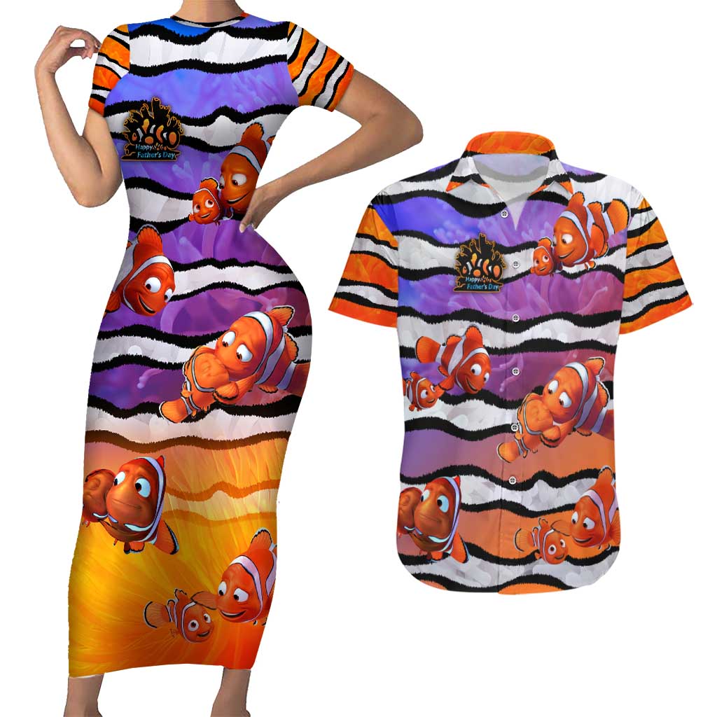 The Ocean Best Dad Couples Matching Short Sleeve Bodycon Dress and Hawaiian Shirt Like Marlin Happy Fathers Day To a True Hero - Polynesian Pride