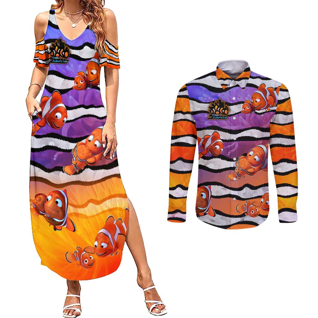 The Ocean Best Dad Couples Matching Summer Maxi Dress and Long Sleeve Button Shirt Like Marlin Happy Fathers Day To a True Hero DT02 Art - Polynesian Pride