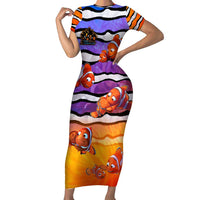 The Ocean Best Dad Family Matching Short Sleeve Bodycon Dress and Hawaiian Shirt Like Marlin Happy Fathers Day To a True Hero DT02 Mom's Dress Art - Polynesian Pride