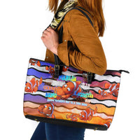 The Ocean Best Dad Leather Tote Bag Like Marlin Happy Fathers Day To a True Hero - Polynesian Pride