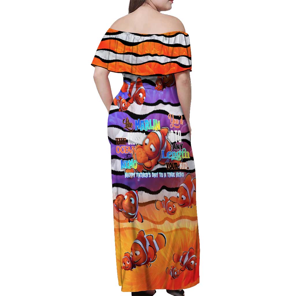 The Ocean Best Dad Off Shoulder Maxi Dress Like Marlin Happy Fathers Day To a True Hero - Polynesian Pride