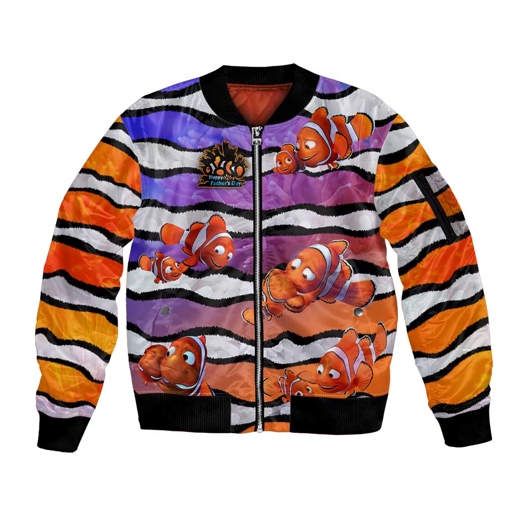 The Ocean Best Dad Sleeve Zip Bomber Jacket Like Marlin Happy Fathers Day To a True Hero DT02 Unisex Art - Polynesian Pride