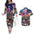 Personalized Kiwi New Zealand Rugby Couples Matching Off The Shoulder Long Sleeve Dress and Hawaiian Shirt Kiwis Mascot Tropical Pattern