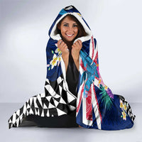 Kiwi New Zealand Rugby Hooded Blanket Kiwis Mascot Tropical Pattern