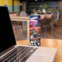 Kiwi New Zealand Rugby Skinny Tumbler Kiwis Mascot Tropical Pattern DT02 - Polynesian Pride