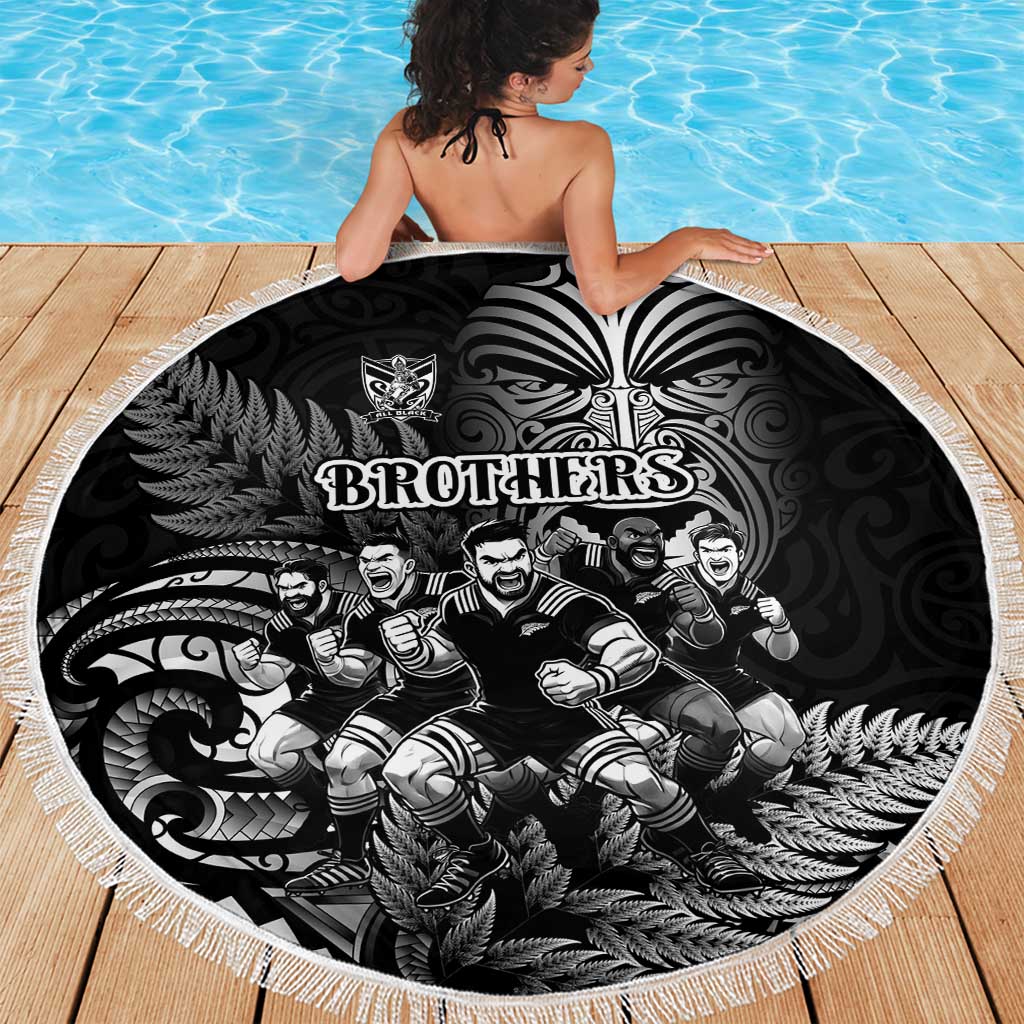 All Black Brothers Rugby Beach Blanket New Zealand Maori Haka
