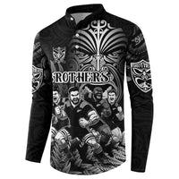 Personalized All Black Brothers Rugby Button Sweatshirt New Zealand Maori Haka