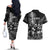 Personalized All Black Brothers Rugby Couples Matching Off The Shoulder Long Sleeve Dress and Hawaiian Shirt New Zealand Maori Haka