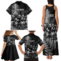 Personalized All Black Brothers Rugby Family Matching Tank Maxi Dress and Hawaiian Shirt New Zealand Maori Haka DT02 - Polynesian Pride