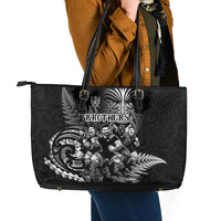 All Black Brothers Rugby Leather Tote Bag New Zealand Maori Haka DT02 - Polynesian Pride