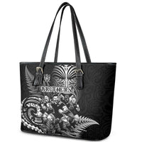 All Black Brothers Rugby Leather Tote Bag New Zealand Maori Haka DT02 - Polynesian Pride