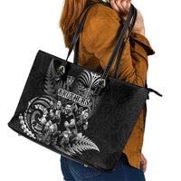 All Black Brothers Rugby Leather Tote Bag New Zealand Maori Haka DT02 - Polynesian Pride