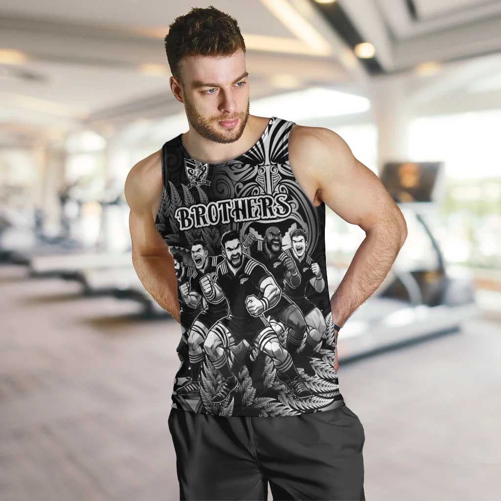 Personalized All Black Brothers Rugby Men Tank Top New Zealand Maori Haka