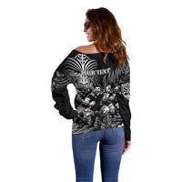 Personalized All Black Brothers Rugby Off Shoulder Sweater New Zealand Maori Haka
