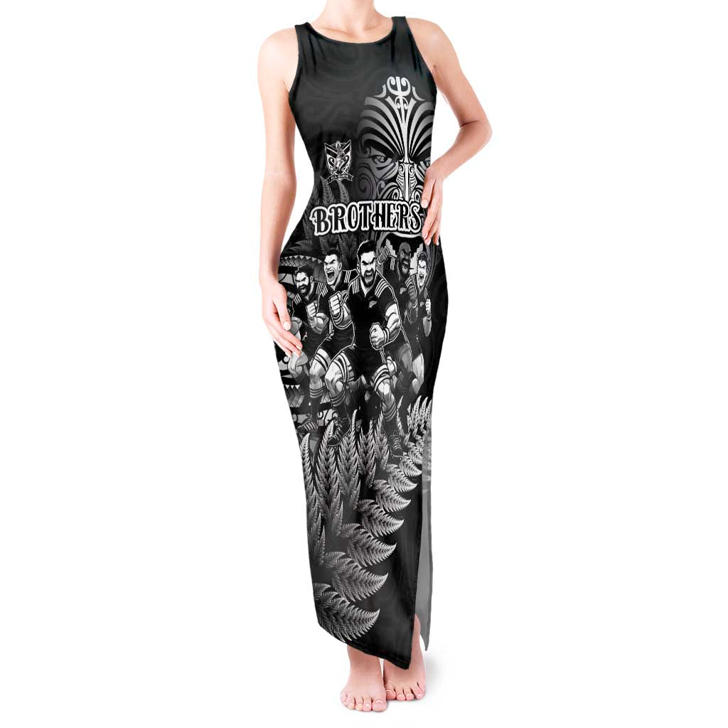 Personalized All Black Brothers Rugby Tank Maxi Dress New Zealand Maori Haka