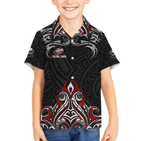 All Black NZL Rugby Champions Family Matching Summer Maxi Dress and Hawaiian Shirt Maori Warrior
