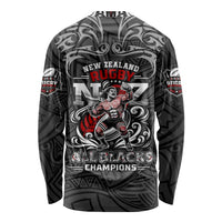 All Black NZL Rugby Champions Long Sleeve Shirt Maori Warrior DT02 - Polynesian Pride