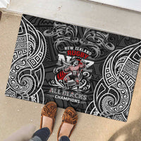 All Black NZL Rugby Champions Rubber Doormat Maori Warrior DT02 - Polynesian Pride