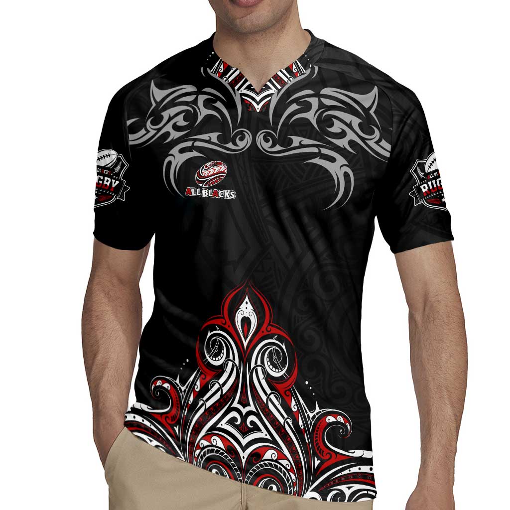 All Black NZL Rugby Champions Rugby Jersey Maori Warrior DT02 - Polynesian Pride