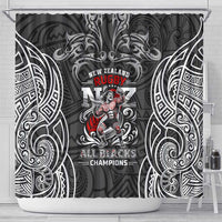 All Black NZL Rugby Champions Shower Curtain Maori Warrior