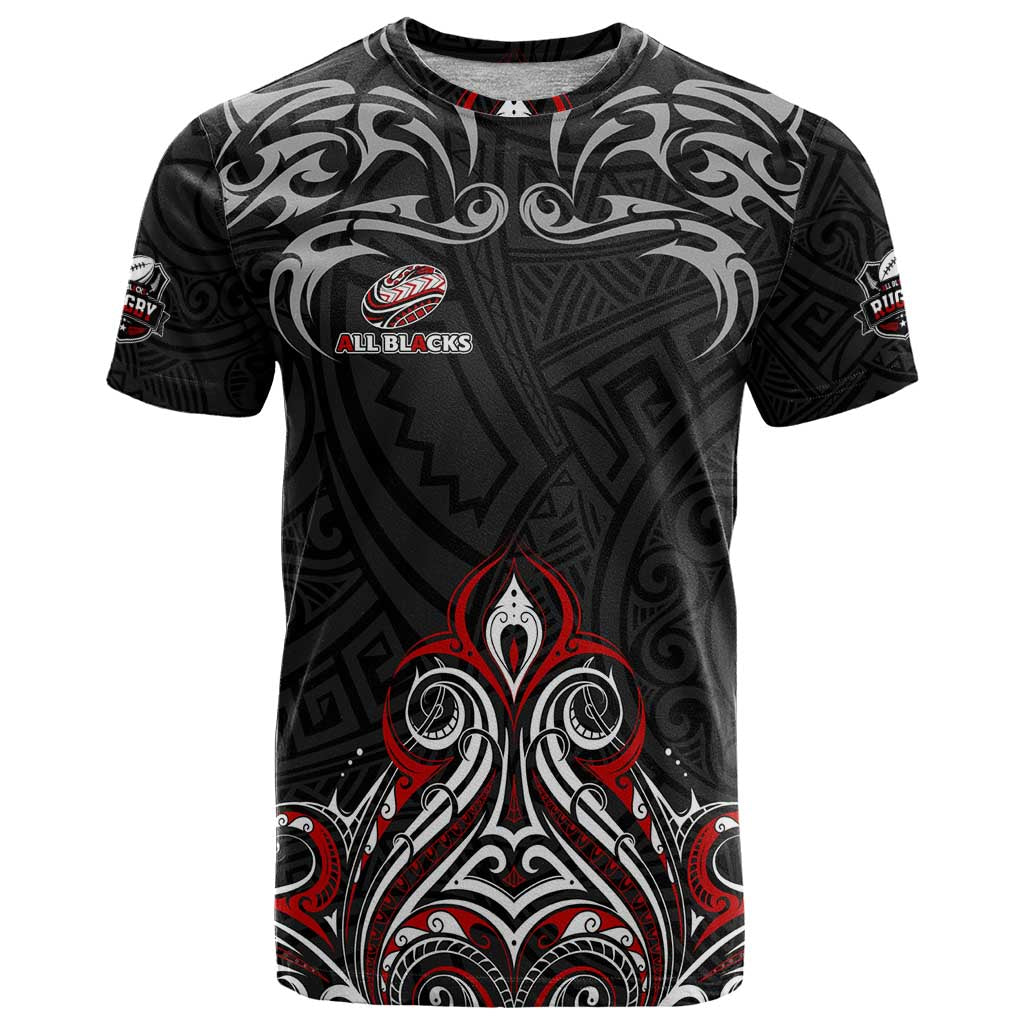All Black NZL Rugby Champions T Shirt Maori Warrior DT02 Black - Polynesian Pride