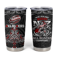All Black NZL Rugby Champions Tumbler Cup Maori Warrior DT02 Black - Polynesian Pride