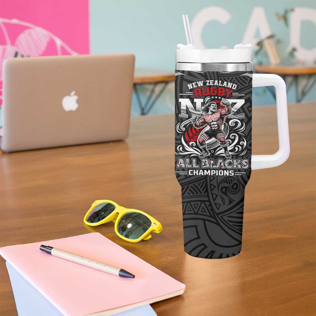 All Black NZL Rugby Champions Tumbler With Handle Maori Warrior