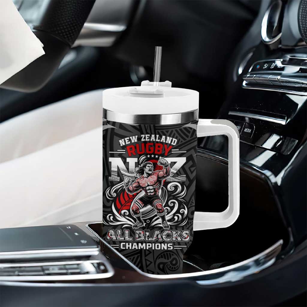 All Black NZL Rugby Champions Tumbler With Handle Maori Warrior