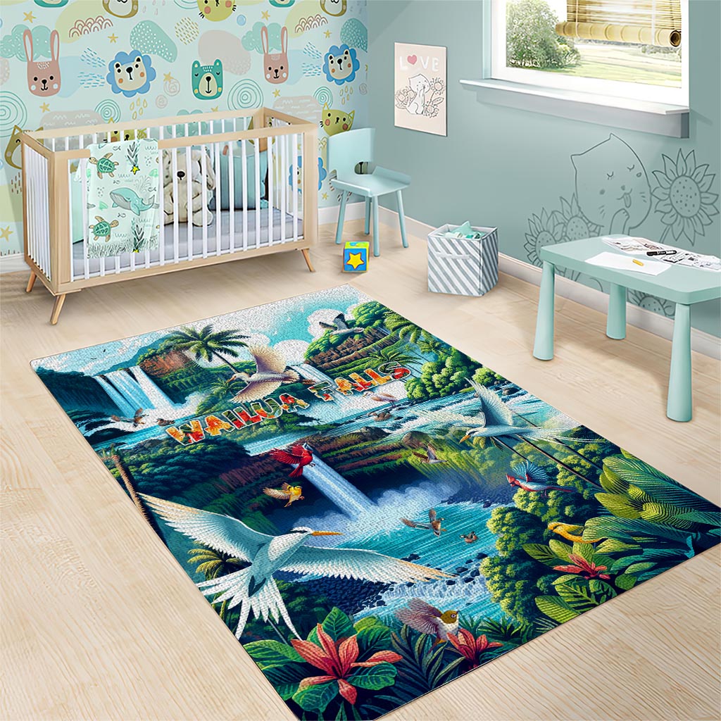 Wailua Falls Hawaii Area Rug Kauai Natural Beauty