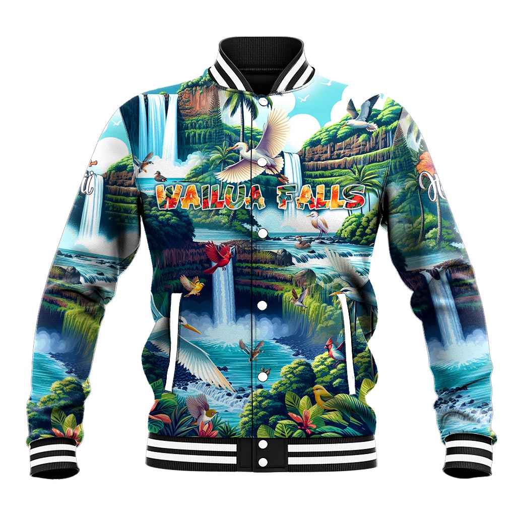 Wailua Falls Hawaii Baseball Jacket Kauai Natural Beauty