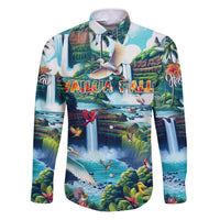 Wailua Falls Hawaii Family Matching Puletasi and Hawaiian Shirt Kauai Natural Beauty DT02 Dad's Shirt - Long Sleeve Art - Polynesian Pride